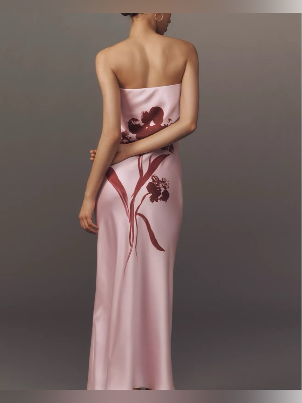 Anthropologie Strapless Pink Satin Maxi NWTs - Picture 2 of 7